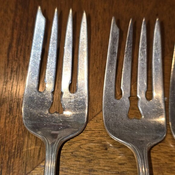Antique Alvin Sterling Silver Salad Forks 6.5" Chapel Bells Set of 6 HS111 - Picture 4 of 8